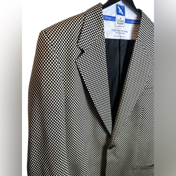 Vintage 90s Gianni Versace Black White Geometric Designer Men’s Blazer Size 40L - Picture 2 of 6